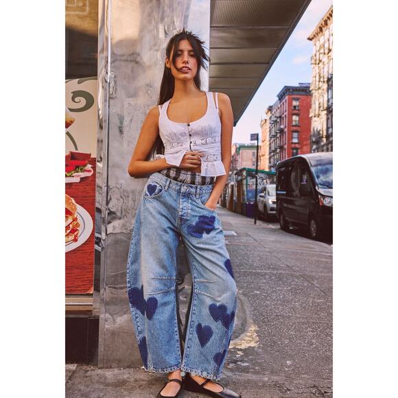 Free People Denim - Free people / all‎ patched up barrel jeans / Sz 28s
